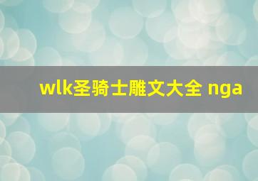 wlk圣骑士雕文大全 nga